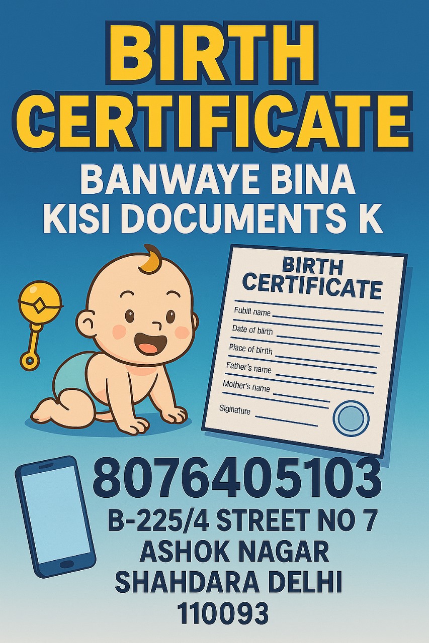 Birth certificate Apply Service Delhi Cyber Cafe Shahdara